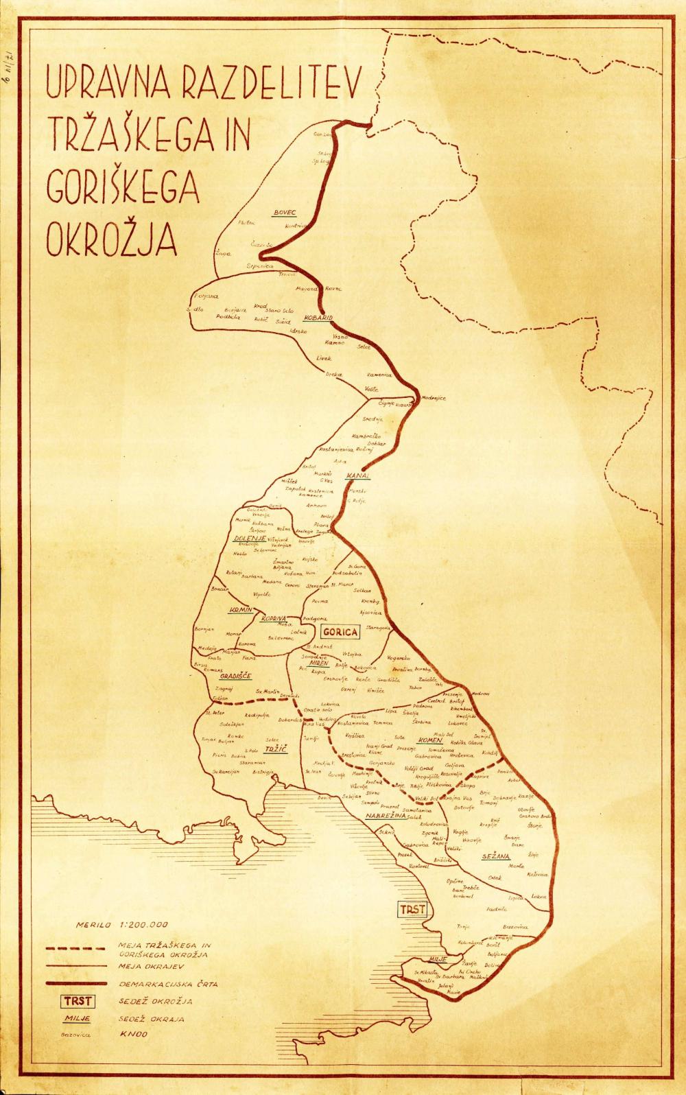Upravna razdelitev Tržaškega in Goriškega okrožja