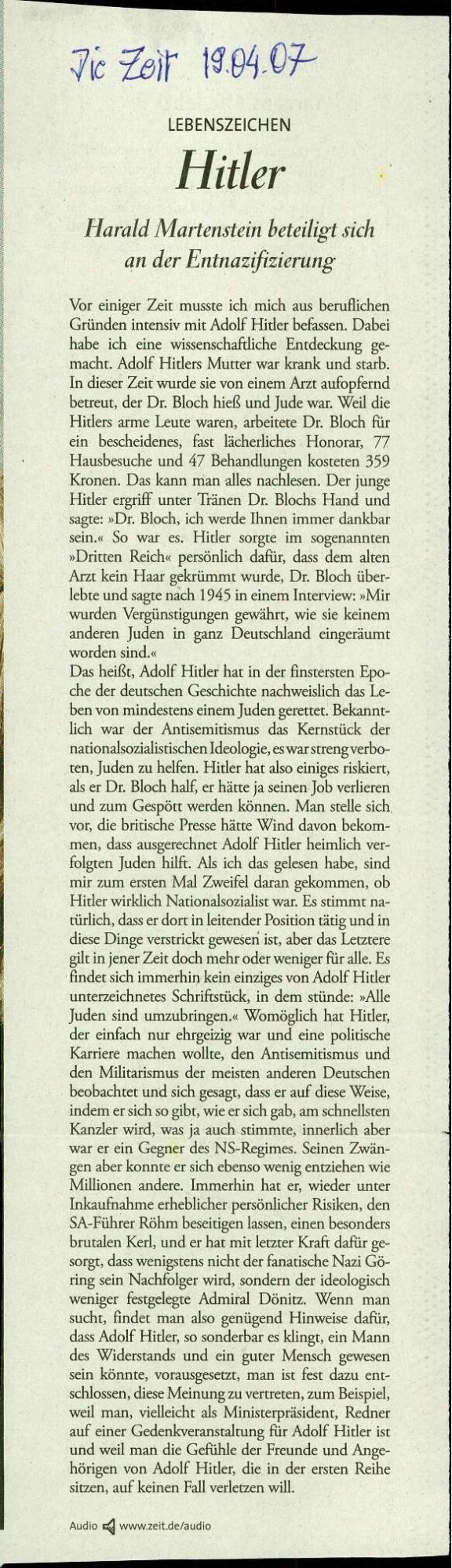 Hitler : Harald Martenstein beteiligt si... - nosilna