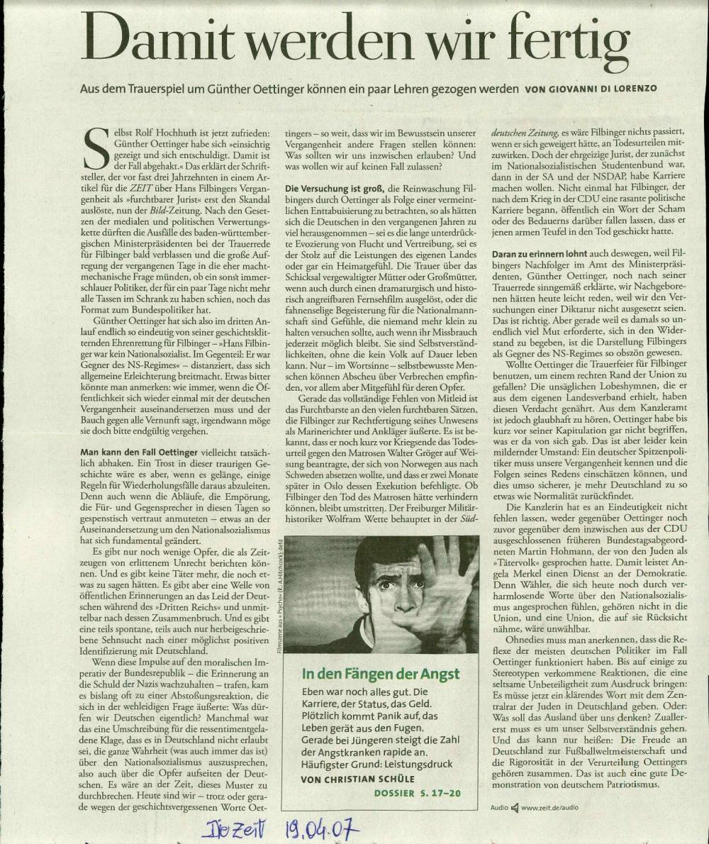 Damit werden wir fertig