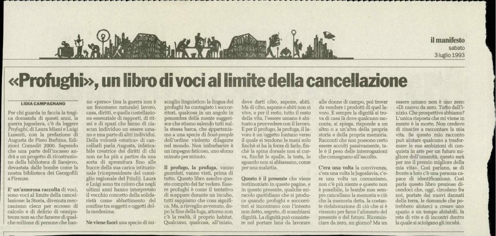 "Profughi", un libro di voci al limite della cancellazione