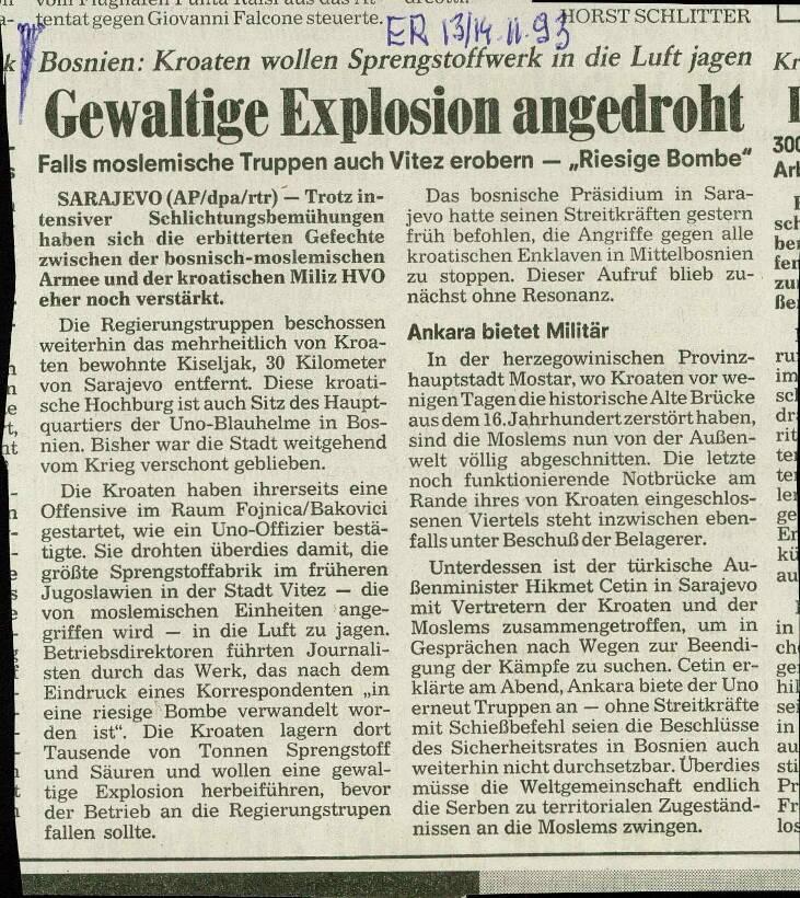 Gewaltige Explosion angedroht