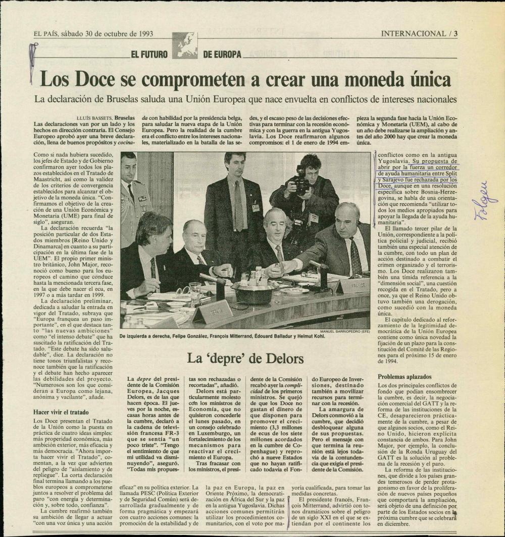 Los Doce se comprometen a crear una moneda ünica