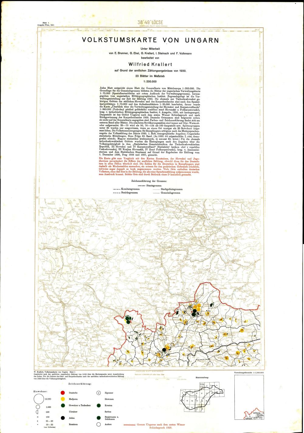 Volkstumskarte von Ungarn = Lösce: Blatt 1
