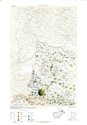 Volkstumskarte von Ungarn = Ungvár: Blat...  - nosilna
