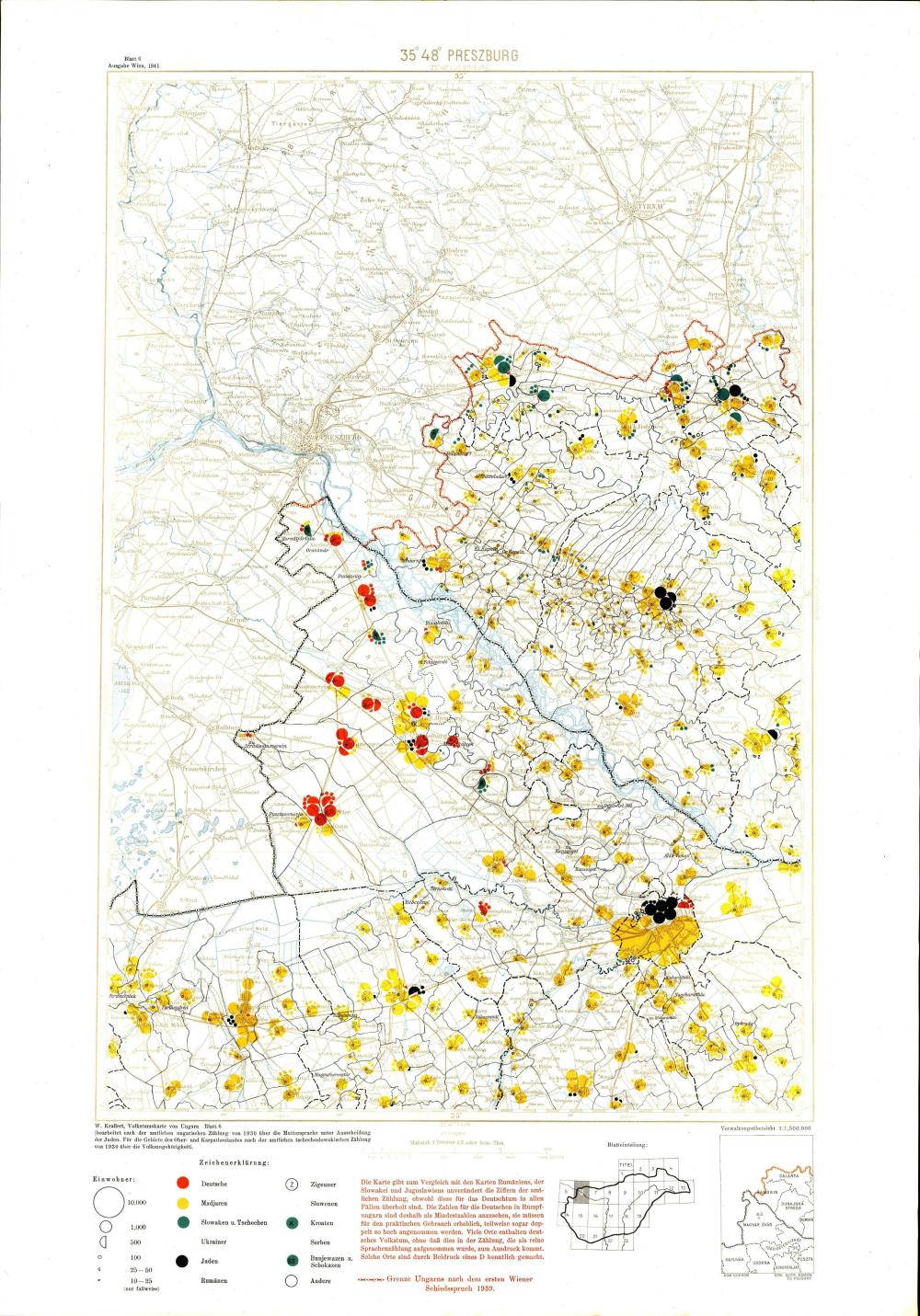 Volkstumskarte von Ungarn = Preszburg: Blatt 6