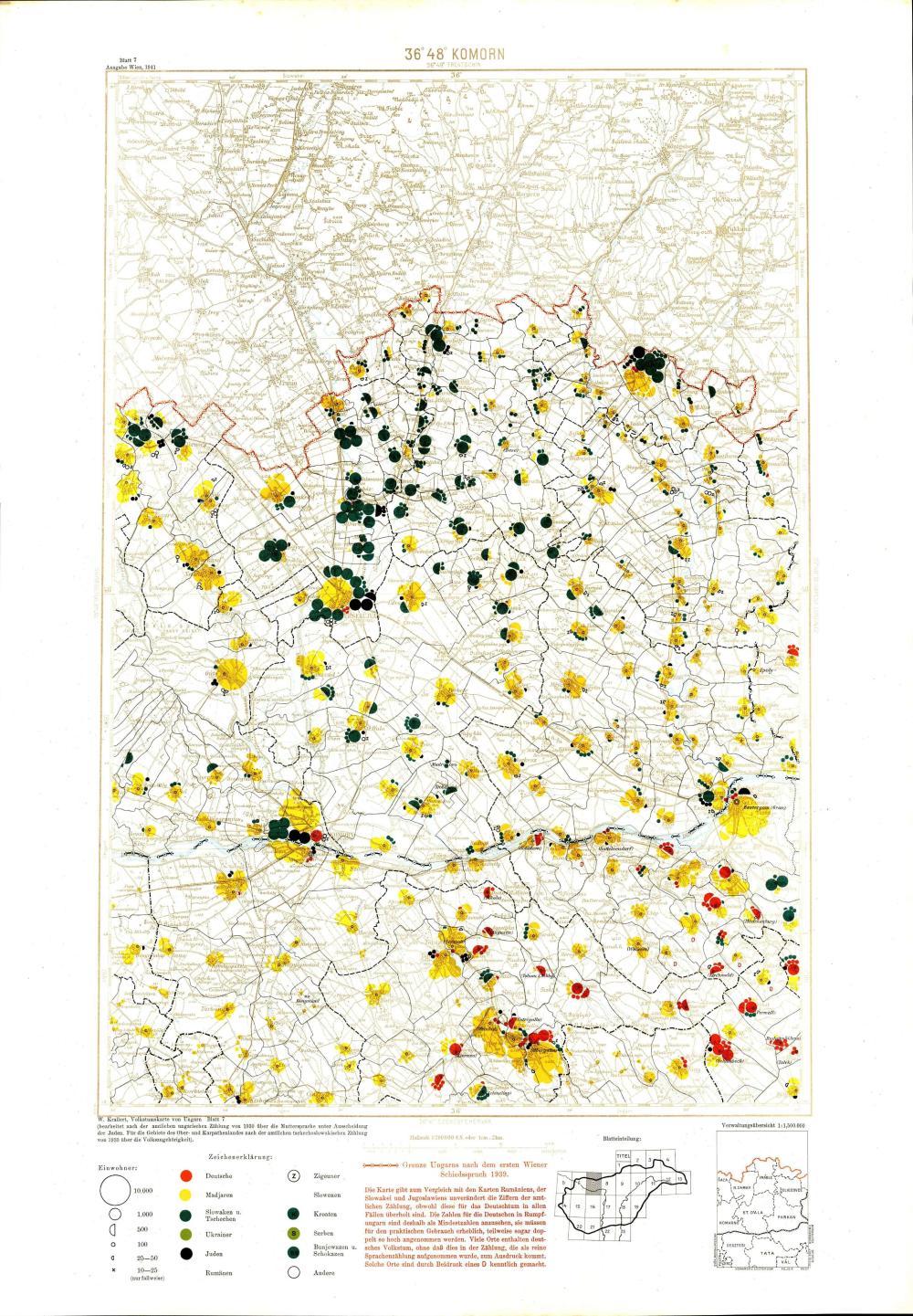 Volkstumskarte von Ungarn = Komorn: Blatt 7