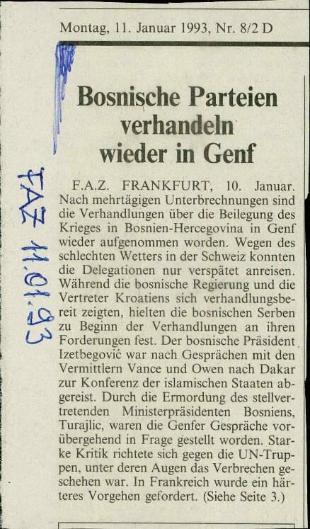 Bosnische Parteien verhandeln wieder in ... - nosilna
