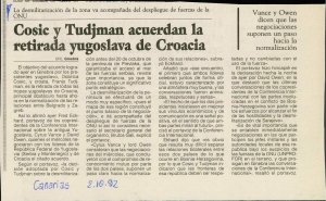 Cosic y Tudjman acuerdan la retirada yug...  - nosilna