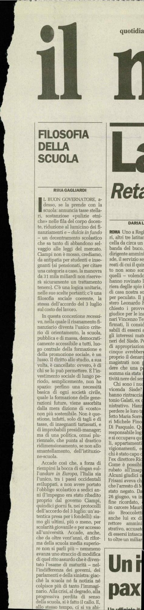 Filosofia della scuola