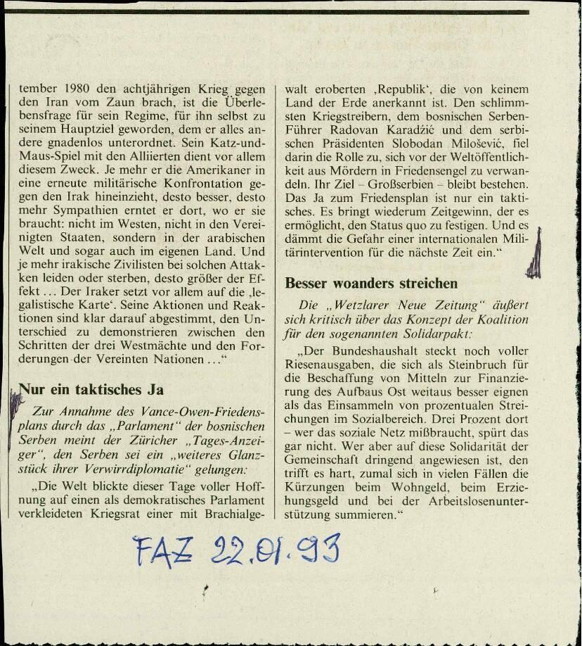 Nur ein taktisches Ja