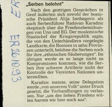 "Serben belohnt" - nosilna