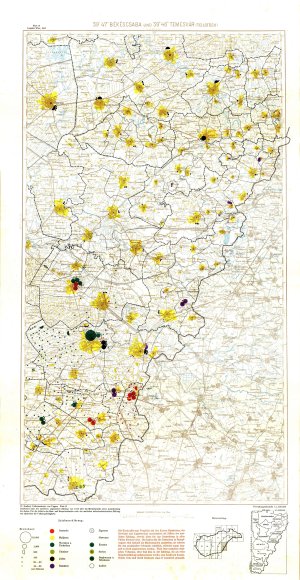 Volkstumskarte von Ungarn = Bekescaba un...  - nosilna