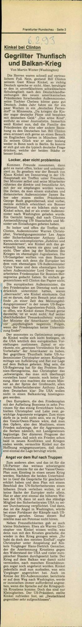 Gegrillter Thunfisch und Balkan-Krieg - nosilna
