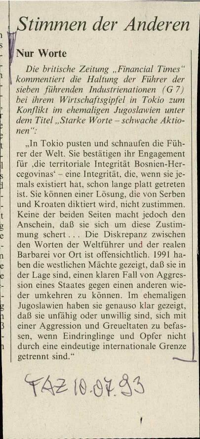 Nur Worte