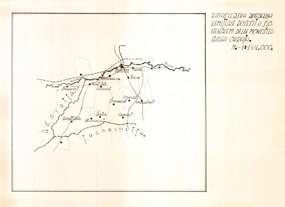 Katasterska razdelba zemljiske posesti u slovenskem delu Monošterskega okraja