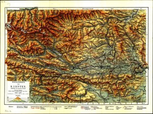 Schulhandkarte des herzogtums Kärnten  - nosilna