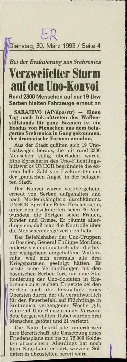 Verzweifelter Sturm auf den Uno-Konvoi - nosilna