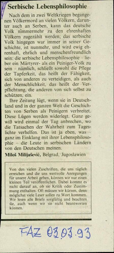 Serbische Lebensphilosophie