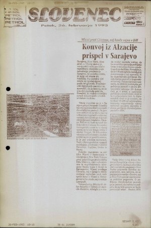 Konvoj iz Alzacije prispel v Sarajevo  - nosilna