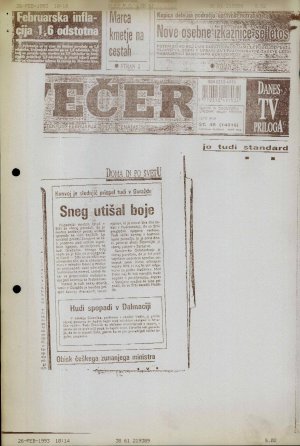 Sneg utišal boje  - nosilna