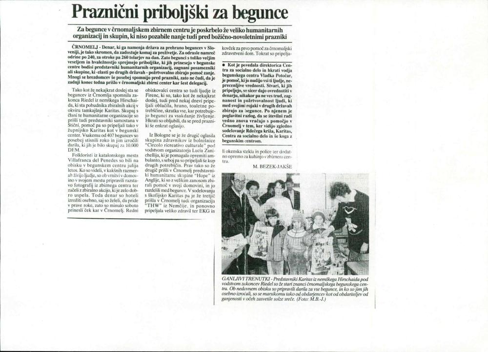 Praznični priboljški za begunce