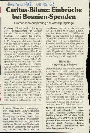 Caritas-Bilanz: Einbrüche bei Bosnien-Sp...  - nosilna