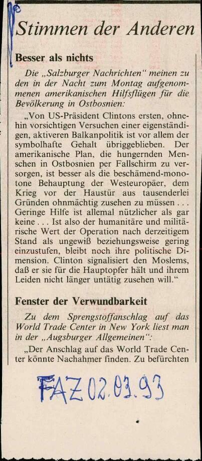 Stimmen der Anderen: Besser als nichts
