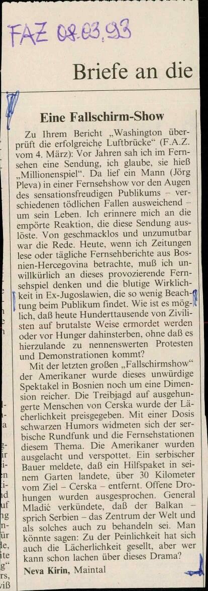 Eine Fallschirm-Show