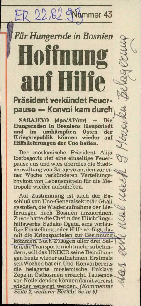 Hoffnung auf Hilfe - nosilna