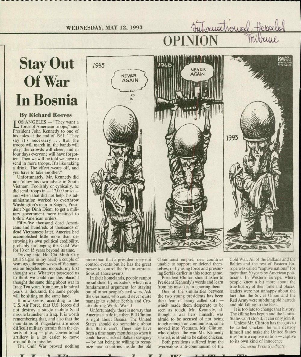 Stay Out of War In Bosnia - nosilna