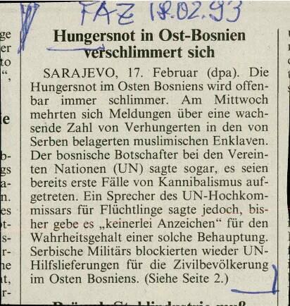 Hungersnot in Ost-Bosnien  verschlimmert... - nosilna