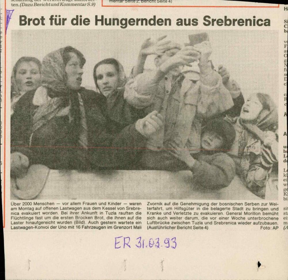 Brot für die Hungernden aus Srebrenica