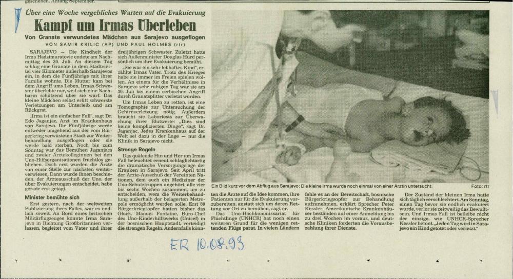 Kampf um Irmas Überleben