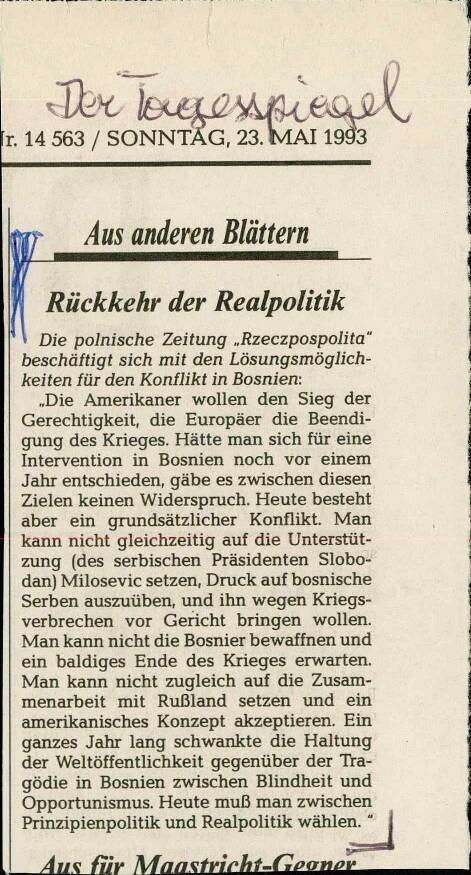 Rückkehr der Realpolitik