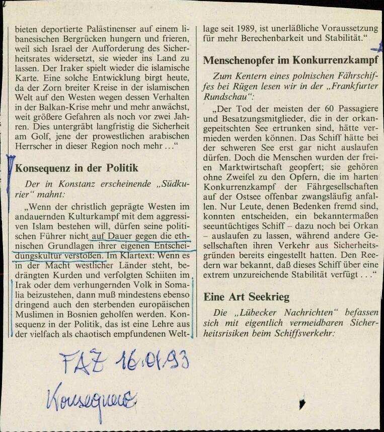 Konsequenz in der Politik