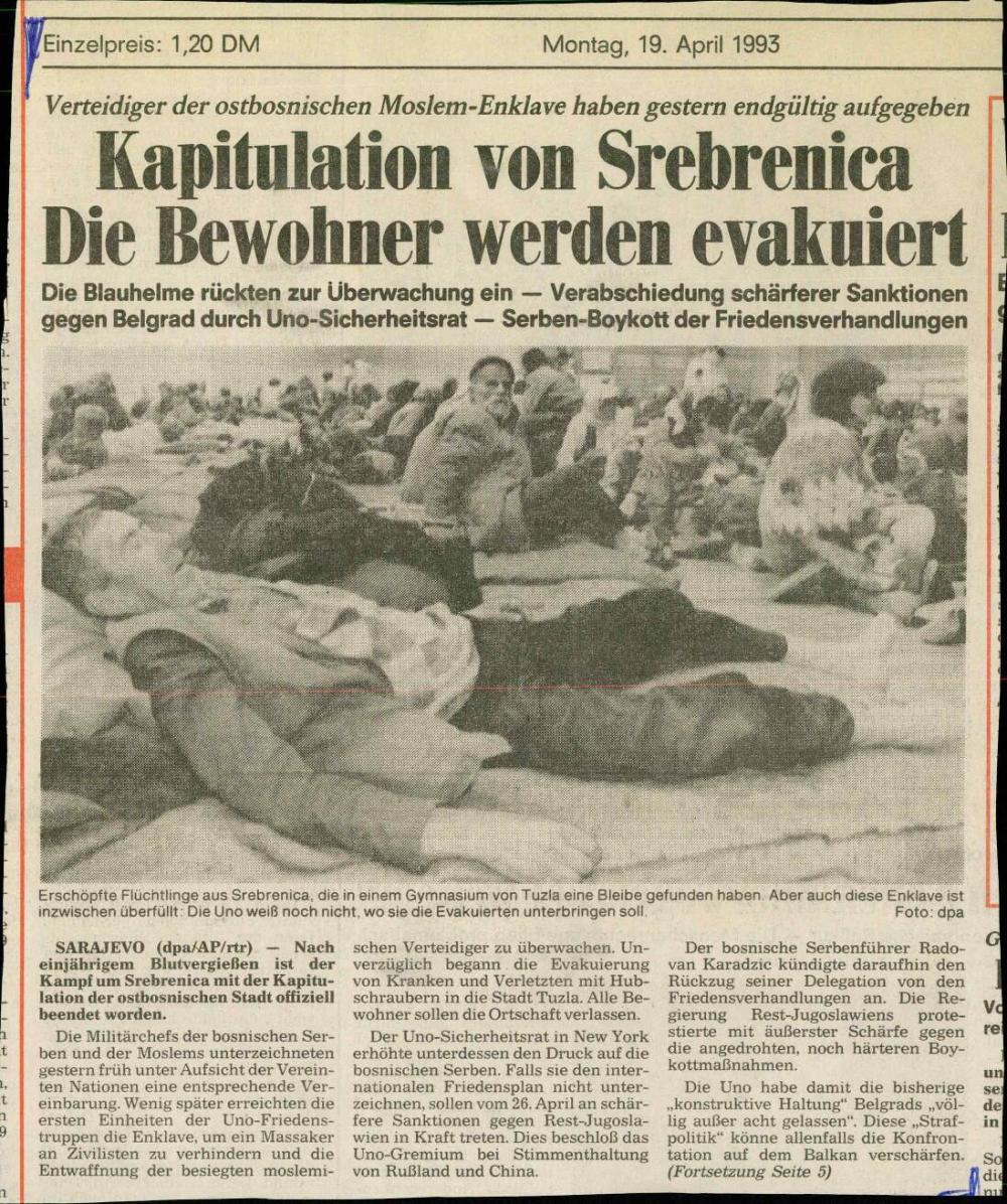 Kapitulation von Srebrenica - Die Bewohn... - nosilna