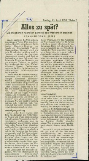 Alles zu spät?  - nosilna