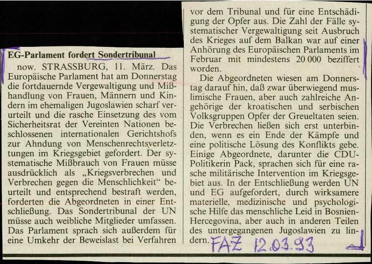 EG-Parlament fordert Sondertribunal - nosilna