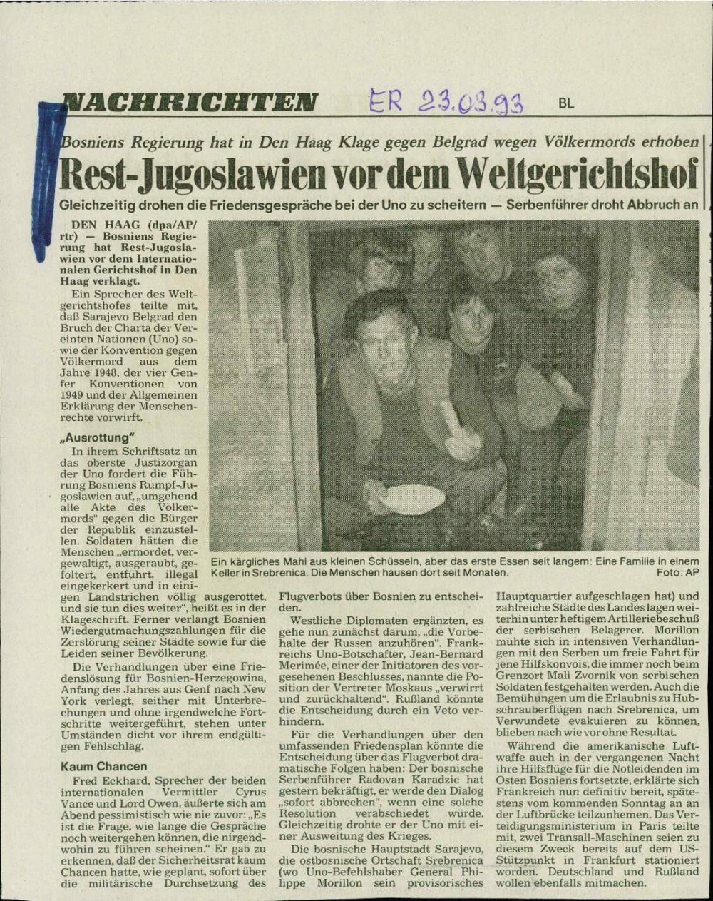 Rest-Jugoslawien vor dem Weltgerichtshof