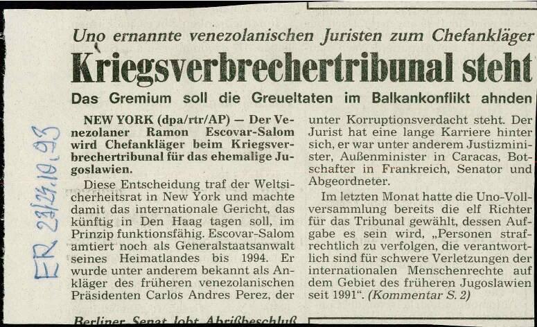 Kriegsverbrechertribunal steht