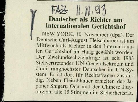Deutscher als Richter am Internationalen Gerichtshof