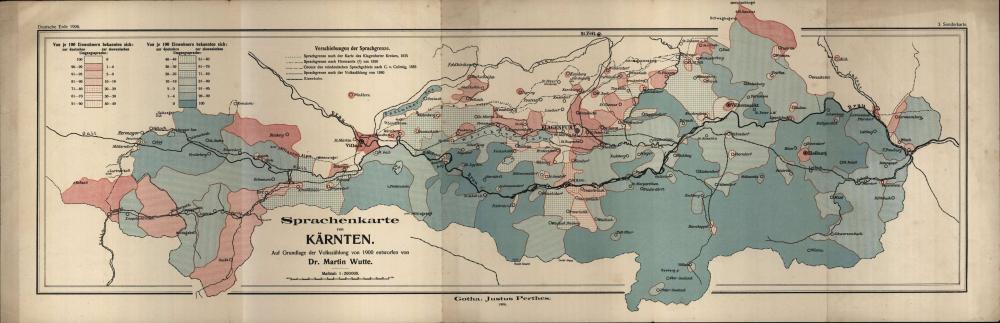 Sprachenkarte von Kärnten