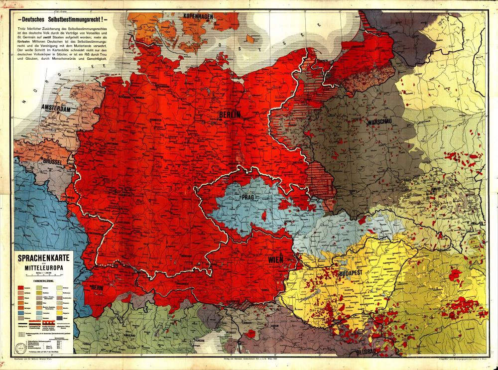 Sprachenkarte von Mitteleuropa