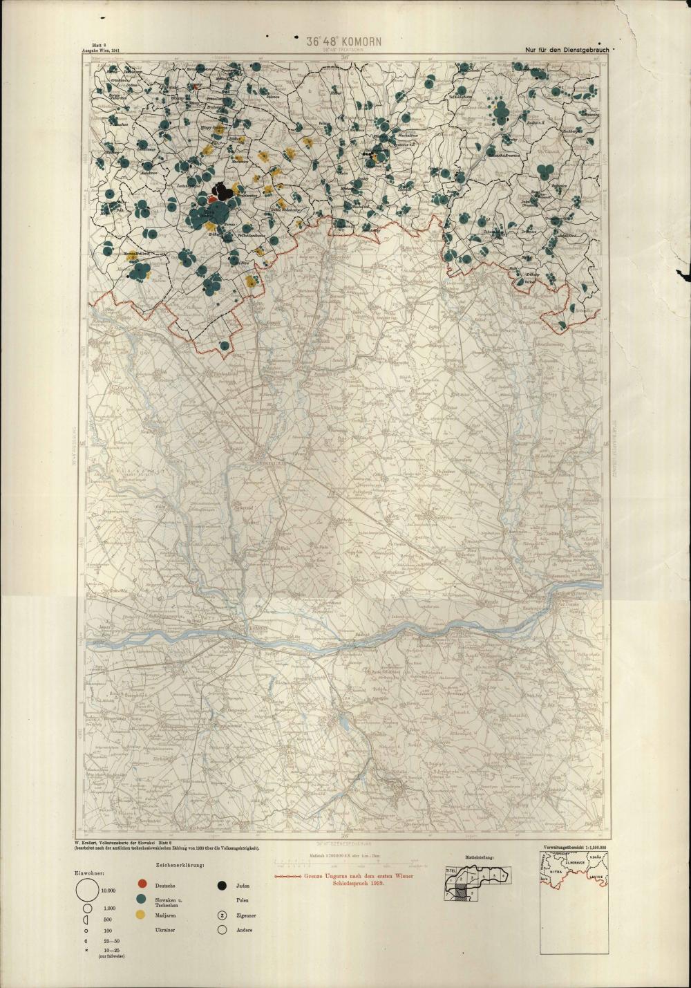 Volkstumskarte der Slowakei: Komorn: Blatt 8