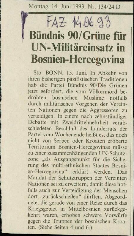 Bündnis 90/Grüne für UN-Militäreinsatz i... - nosilna