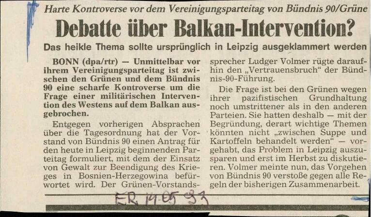 Debatte über Balkan-Intervention? - nosilna