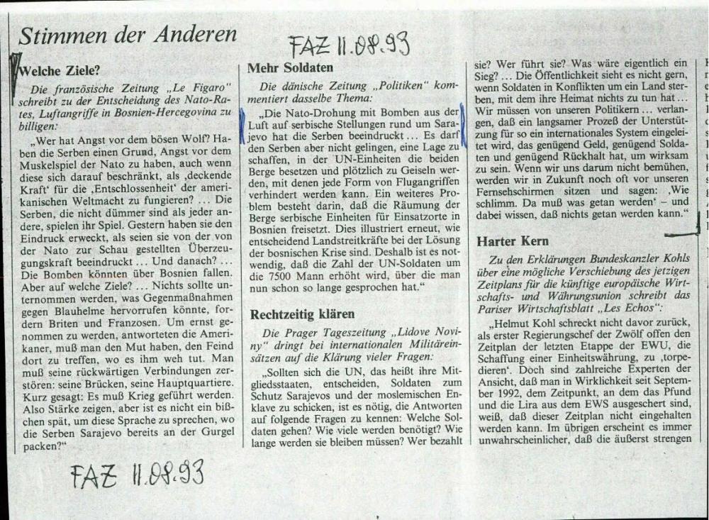 Stimmen der Anderen: Reiche Ziele?; Mehr... - nosilna