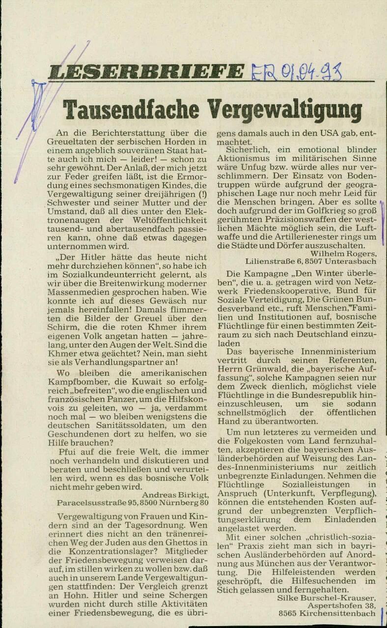Tausendfache Vergewaltigung