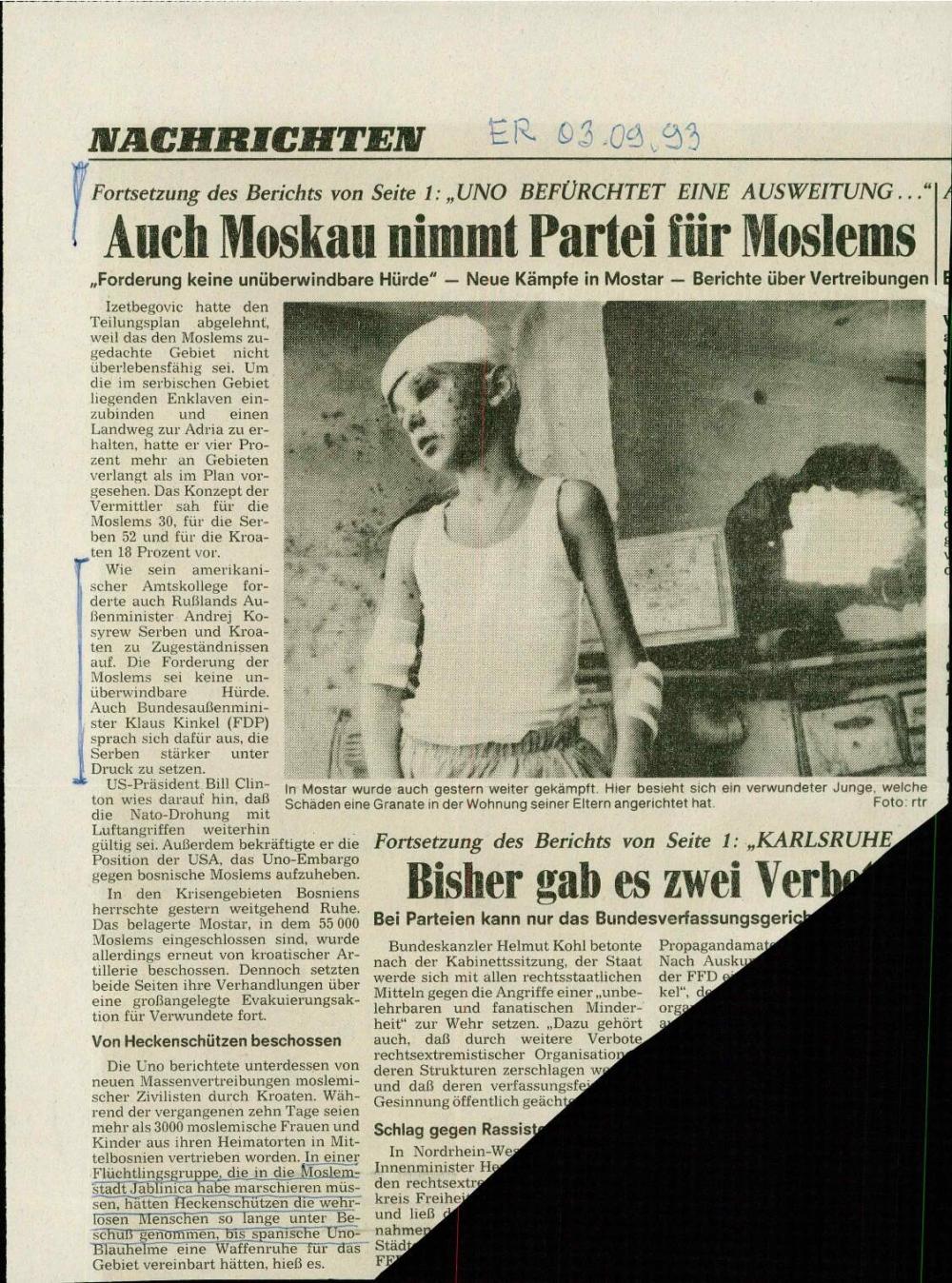 Auch Moskau nimmt Partei für Moslems