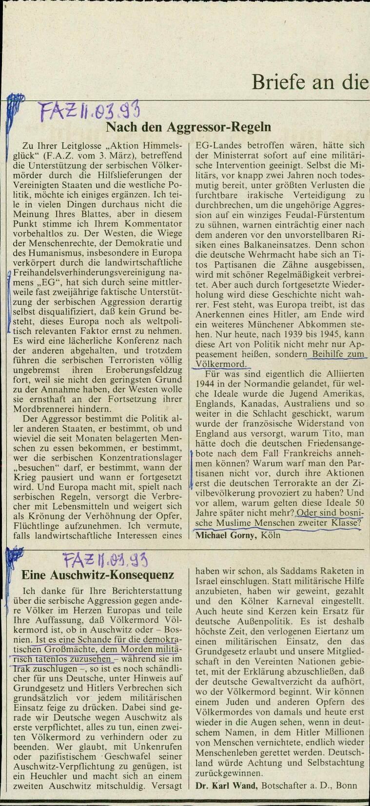 Eine Auschwitz-Konsequenz - nosilna